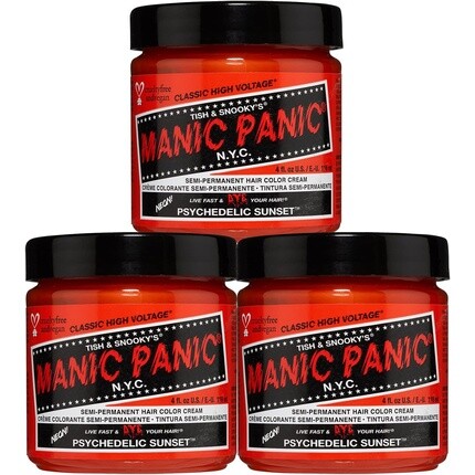 Краска для волос Manic Panic Psychedelic Sunset Classic Creme Vegan Оранжевая полуперманентная краска для волос без жестокости 118 мл
Краска для волос Manic Panic Psychedelic Sunset Classic Creme Vegan Оранжевая полуперманентная краска для волос без жестокости 118 мл