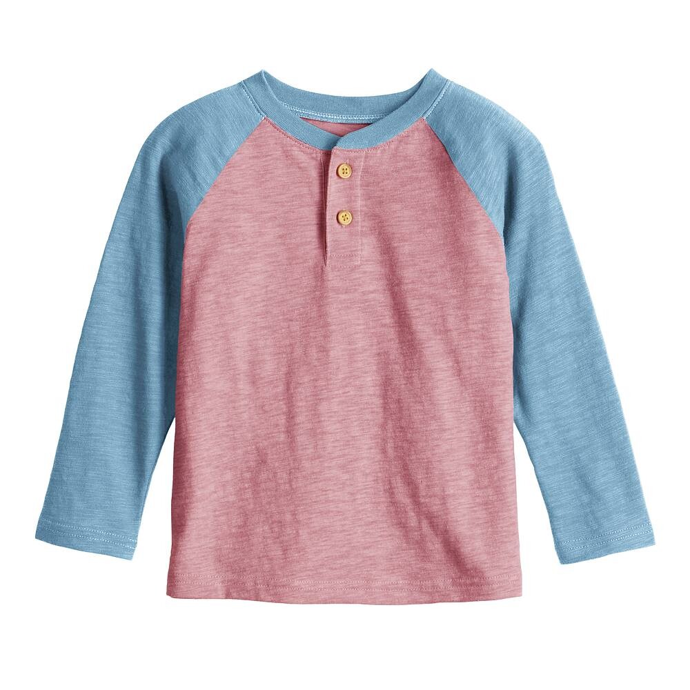 Футболка Jumping Beans с длинными рукавами и регланами для мальчиков и малышей, цвет Viva Wine 
Футболка Jumping Beans с длинными рукавами и регланами для мальчиков и малышей, цвет Viva Wine