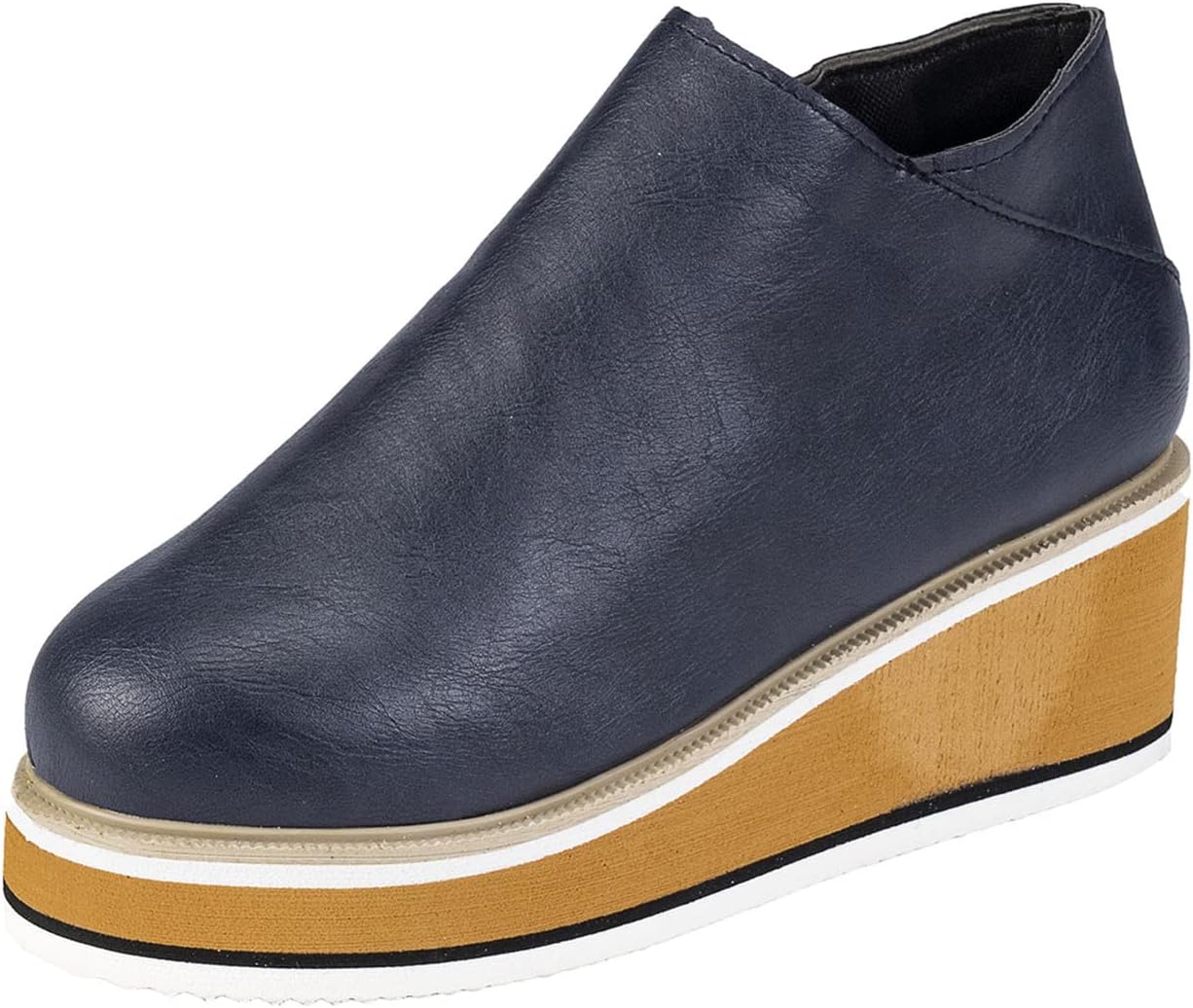 Ботильоны на каблуке Oiangi Wedge для женщин, платформенные, винтажные, с круглым носком, закрытые, с боковой молнией, на высоком каблуке, однотонные, повседневные, удобные женские туфли, синий
Ботильоны на каблуке Oiangi Wedge для женщин, платформенные, винтажные, с круглым носком, закрытые, с боковой молнией, на высоком каблуке, однотонные, повседневные, удобные женские туфли, синий