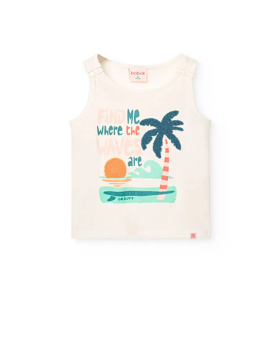 Футболка из хлопка для девочек с рисунком спереди Boboli, белый
Футболка из хлопка для девочек с рисунком спереди Boboli, белый