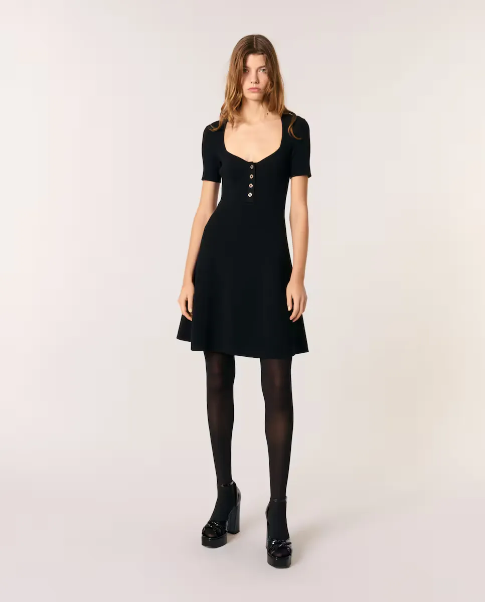Короткое трикотажное платье в рубчик Maje, чёрный
Короткое трикотажное платье в рубчик Maje, чёрный