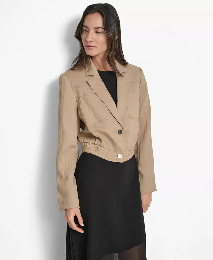 Женский укороченный блейзер с длинными рукавами DKNY, коричневый/бежевый
Женский укороченный блейзер с длинными рукавами DKNY, коричневый/бежевый