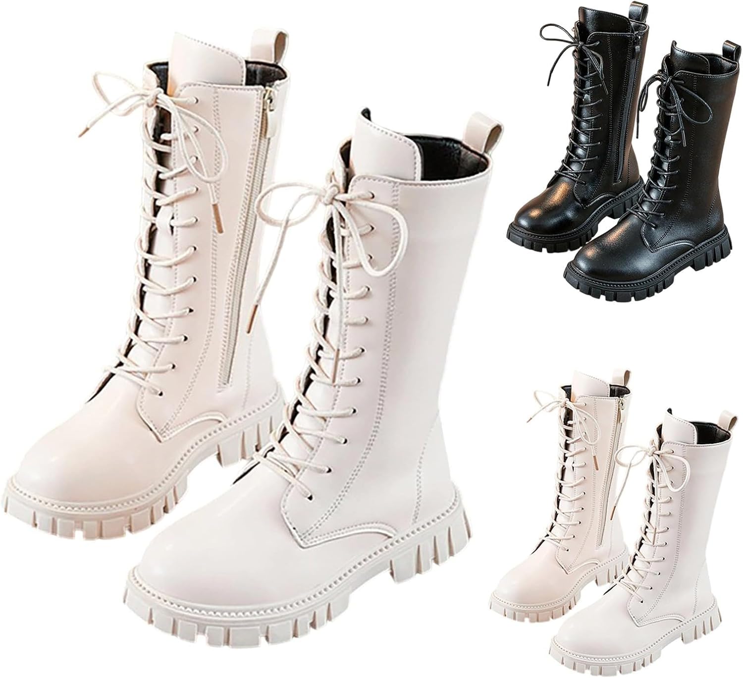 FLTEUDS Детские белые ботинки для девочек, белые ботинки, детские боевые ботинки с шнуровкой, ботильоны до щиколотки, высокие до колена, с боковой молнией
FLTEUDS Детские белые ботинки для девочек, белые ботинки, детские боевые ботинки с шнуровкой, ботильоны до щиколотки, высокие до колена, с боковой молнией