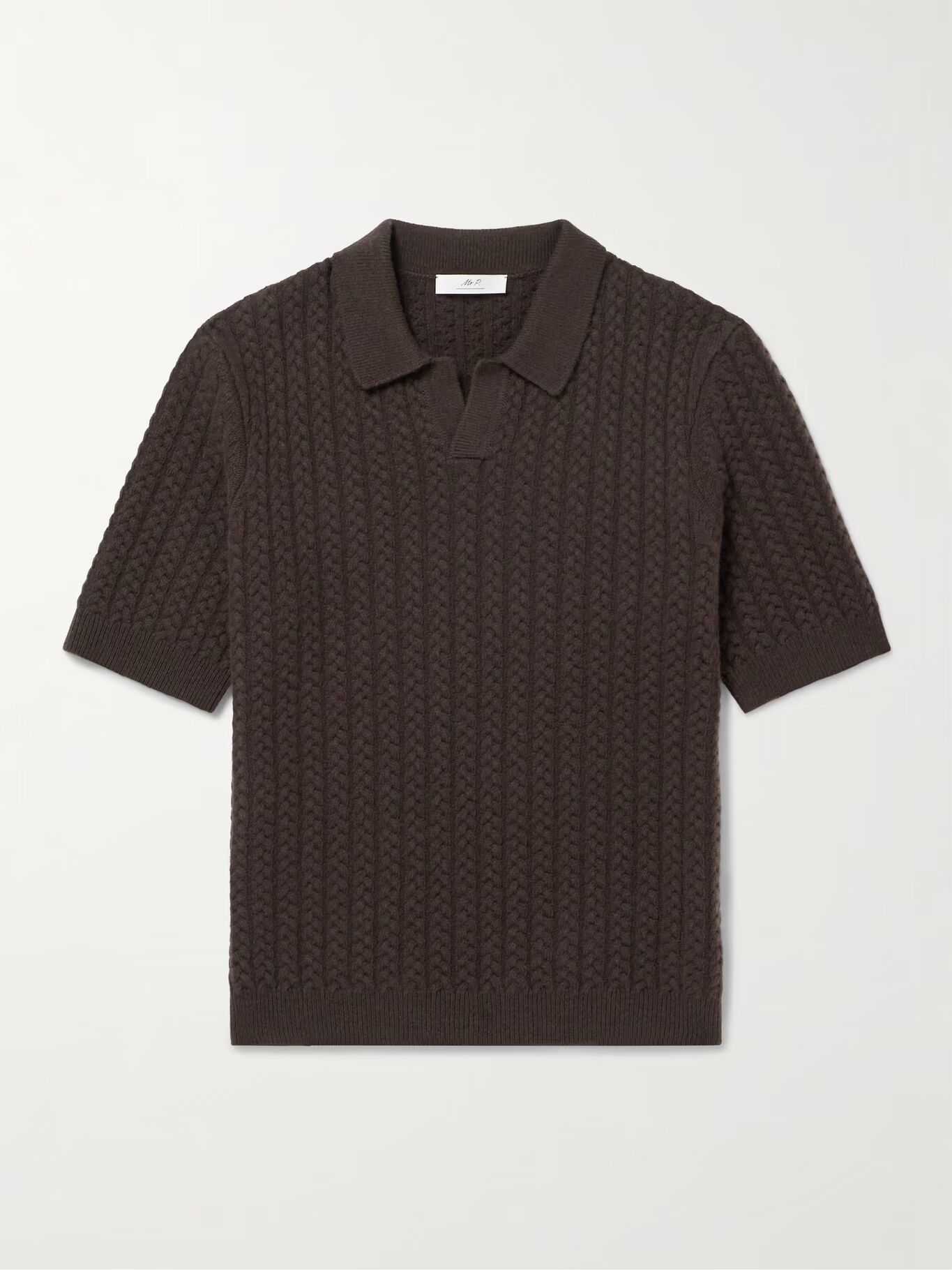Рубашка-поло из шерсти с косичной вязкой MR P., коричневый
Рубашка-поло из шерсти с косичной вязкой MR P., коричневый