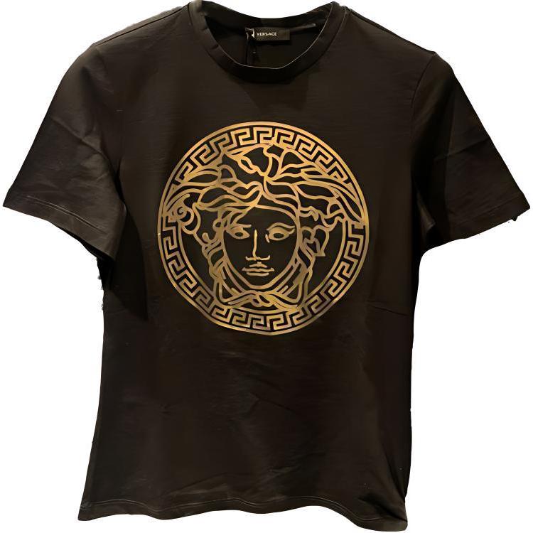 VERSACE Футболка с принтом логотипа, мужская, черная, прямого кроя, с коротким рукавом, Черный, VERSACE Футболка с принтом логотипа, мужская, черная, прямого кроя, с коротким рукавом
VERSACE Футболка с принтом логотипа, мужская, черная, прямого кроя, с коротким рукавом, Черный, VERSACE Футболка с принтом логотипа, мужская, черная, прямого кроя, с коротким рукавом