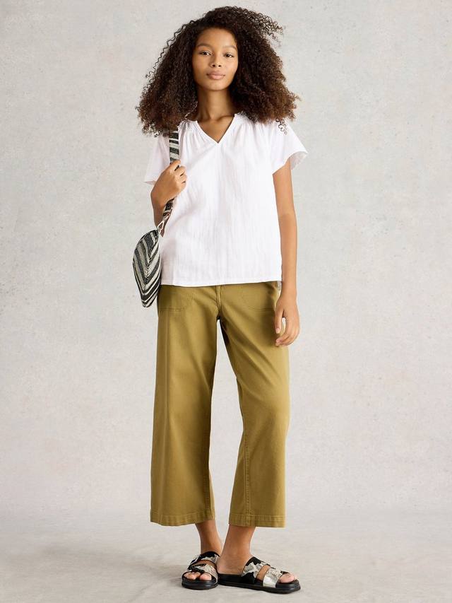 Вышитый луэллой марлевый топ White Stuff, белый 
Вышитый луэллой марлевый топ White Stuff, белый