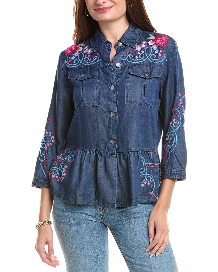 Джинсовая куртка с баской Johnny Was, синий
Джинсовая куртка с баской Johnny Was, синий