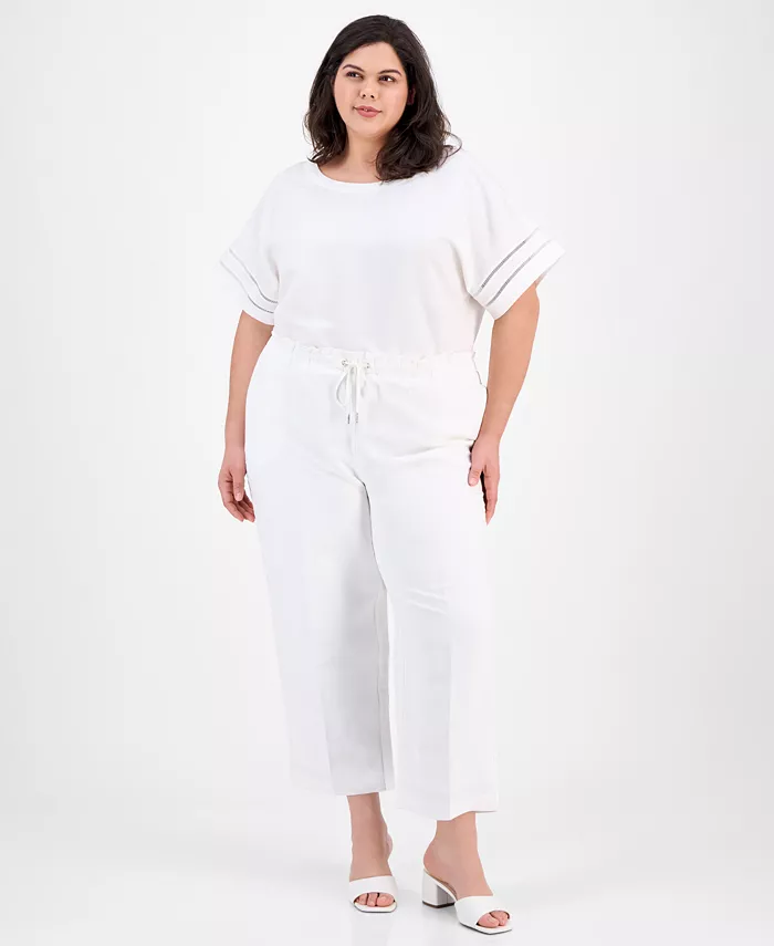 Брюки больших размеров с высокой талией и завязками на завязках Anne Klein, белый
Брюки больших размеров с высокой талией и завязками на завязках Anne Klein, белый