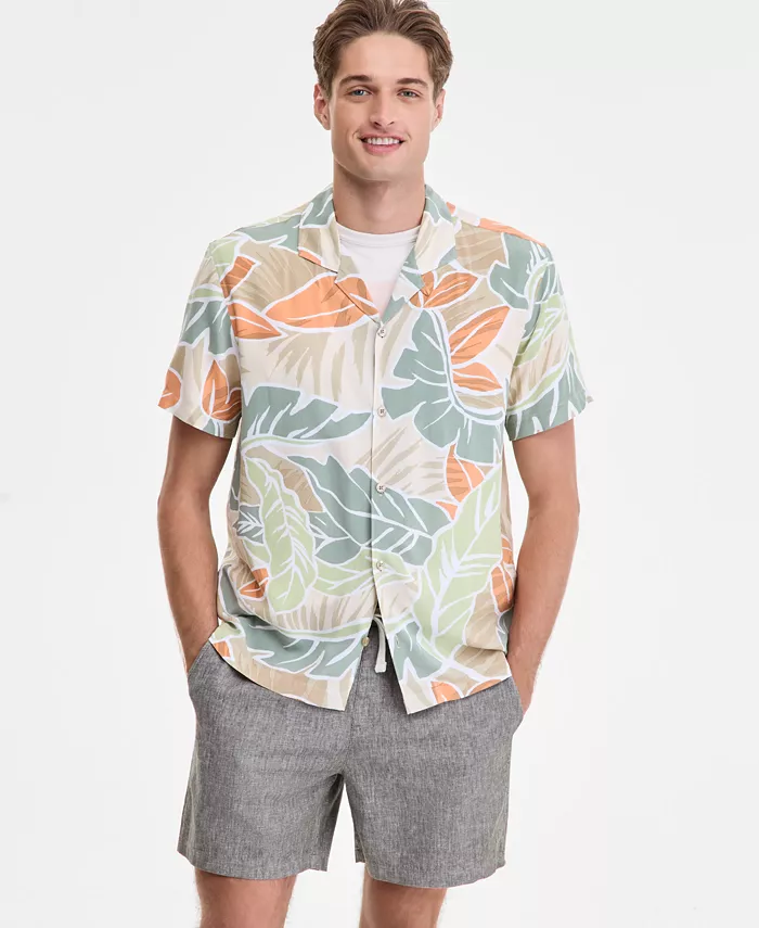 Мужская рубашка Camp с принтом листьев Cutler Sun + Stone, коричневый/бежевый
Мужская рубашка Camp с принтом листьев Cutler Sun + Stone, коричневый/бежевый