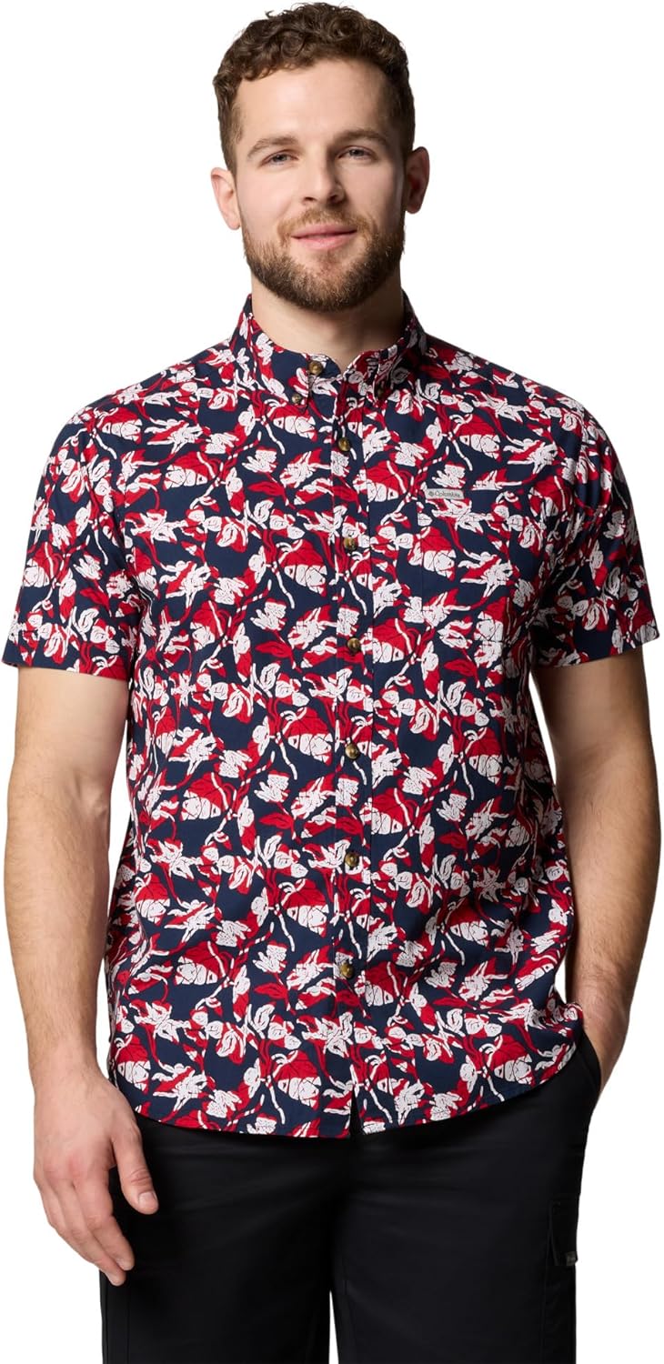 Мужская рубашка Columbia Rapid Rivers с коротким рукавом и принтом, комфортная эластичность, Collegiate Navy Vined
Мужская рубашка Columbia Rapid Rivers с коротким рукавом и принтом, комфортная эластичность, Collegiate Navy Vined