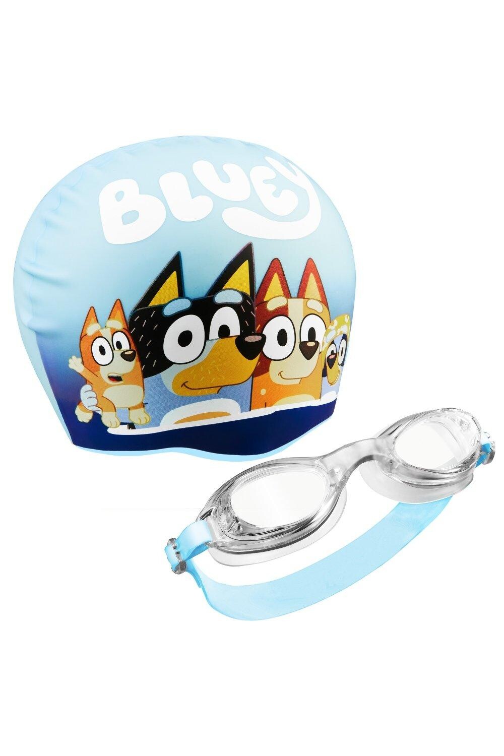 Шапочка для плавания и очки Bluey, мультиколор
Шапочка для плавания и очки Bluey, мультиколор