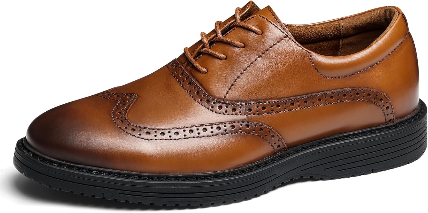 Мужские классические туфли Hantatop, броги из натуральной кожи на шнуровке, повседневные оксфорды с перфорацией, удобные, стильные, деловые, формальные кроссовки для офиса, свиданий, свадеб, коричневый
Мужские классические туфли Hantatop, броги из натуральной кожи на шнуровке, повседневные оксфорды с перфорацией, удобные, стильные, деловые, формальные кроссовки для офиса, свиданий, свадеб, коричневый