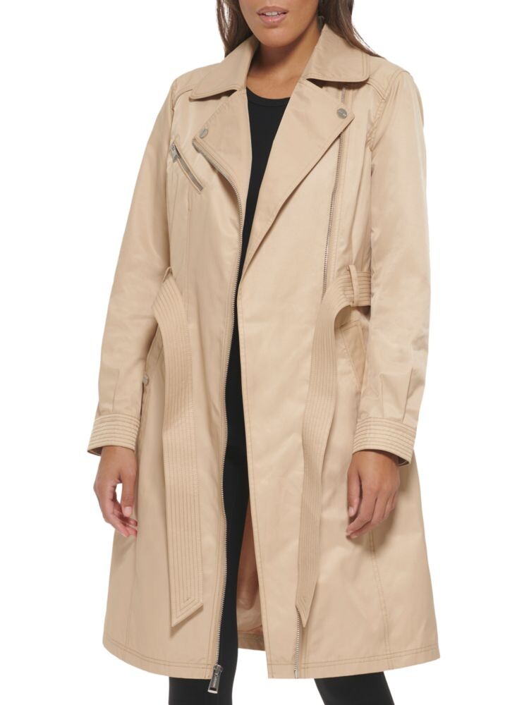 Тренч с асимметричной молнией и лацканами Notch Guess, хаки
Тренч с асимметричной молнией и лацканами Notch Guess, хаки