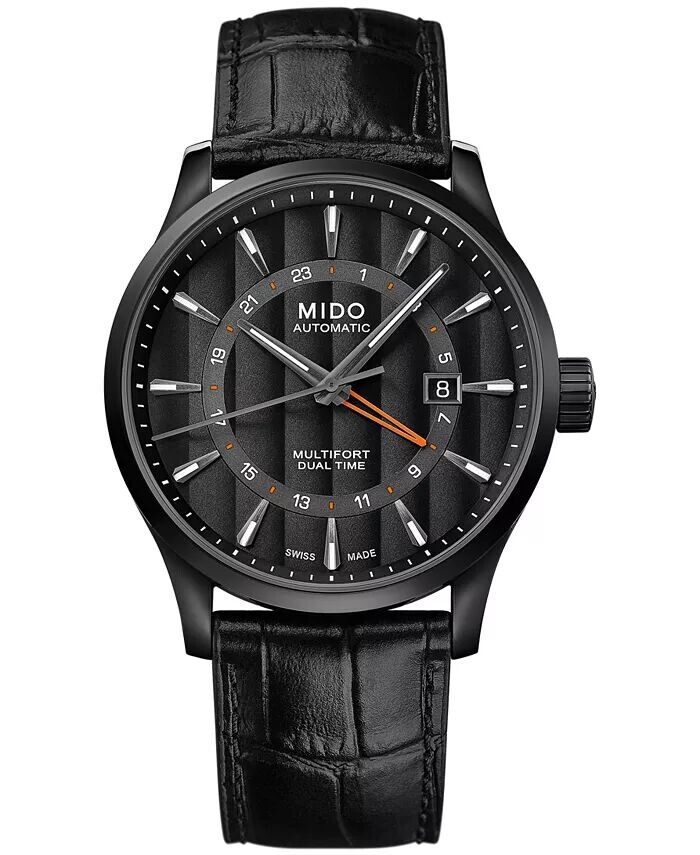 Мужские швейцарские автоматические часы Multifort Dual Time с черным кожаным ремешком, 42 мм Mido
Мужские швейцарские автоматические часы Multifort Dual Time с черным кожаным ремешком, 42 мм Mido