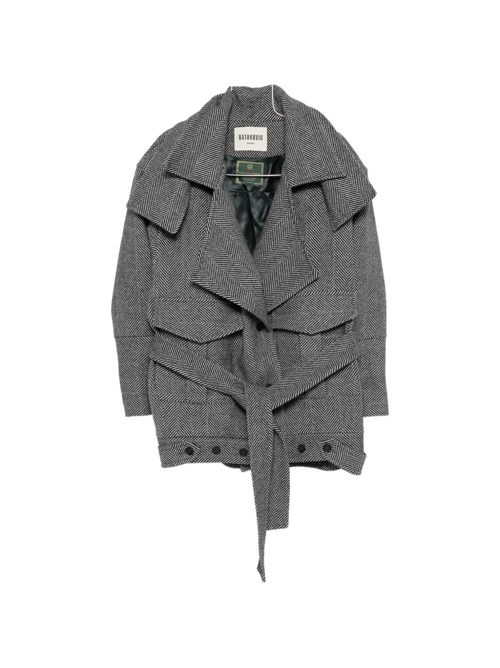 Пальто с поясом и зигзагообразным узором Batakovic Belgrade, серый
Пальто с поясом и зигзагообразным узором Batakovic Belgrade, серый
