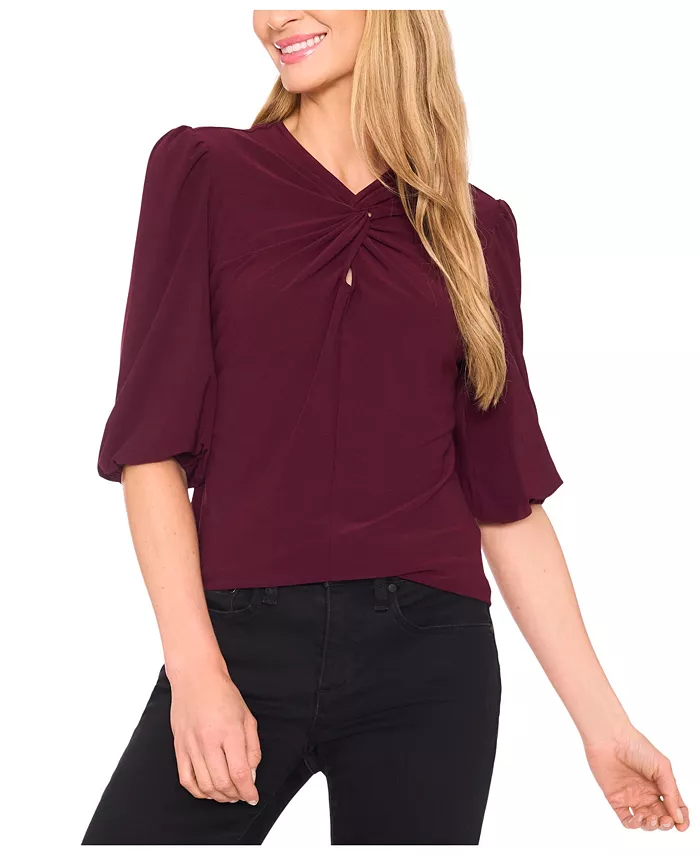 Женский трикотажный топ с перекрученным узором и вырезом-замочной скважиной CeCe, красный
Женский трикотажный топ с перекрученным узором и вырезом-замочной скважиной CeCe, красный