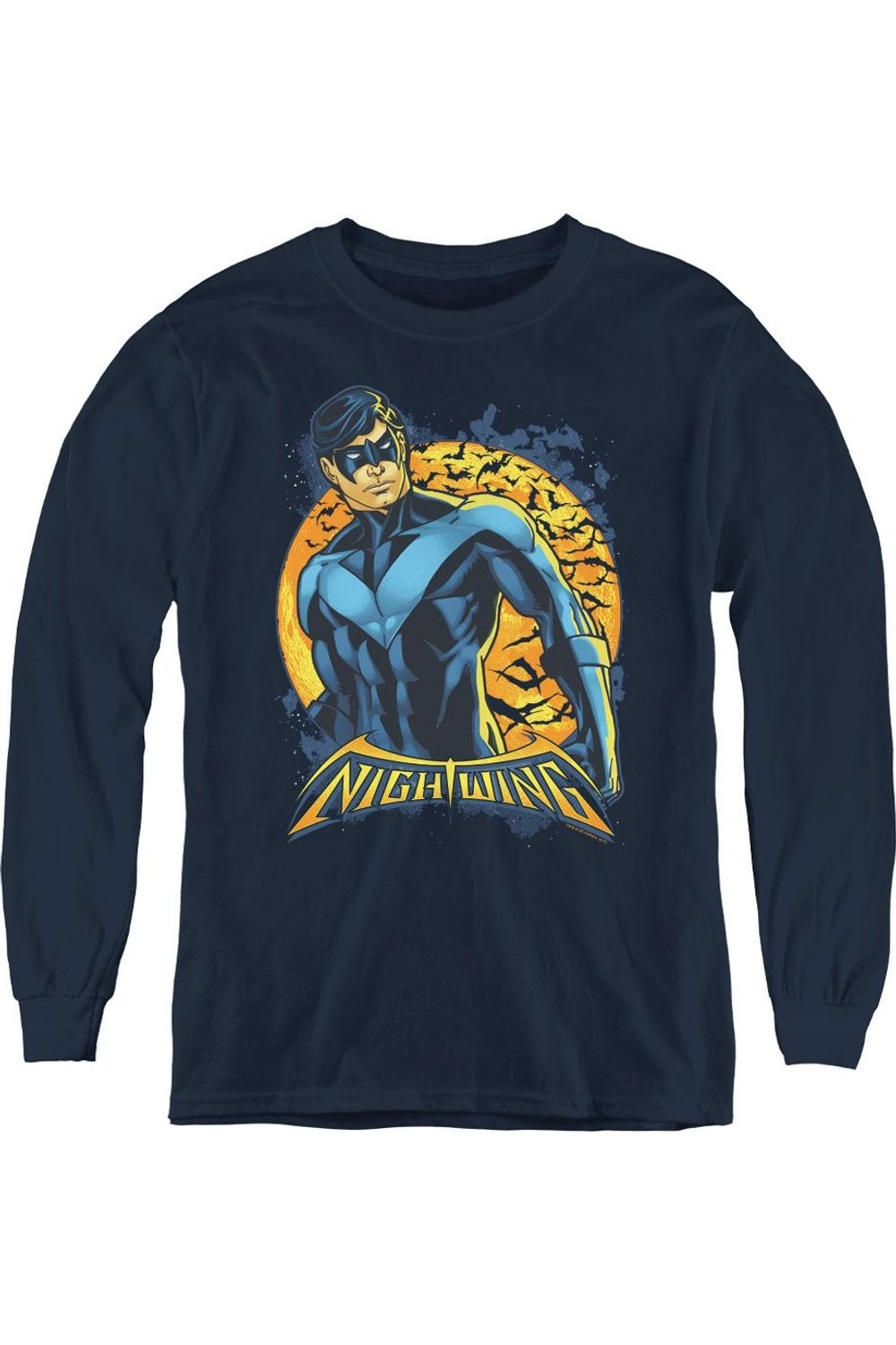 Футболка с длинным рукавом Batman Nightwing Moon Youth Gildan, темно-синий 
Футболка с длинным рукавом Batman Nightwing Moon Youth Gildan, темно-синий