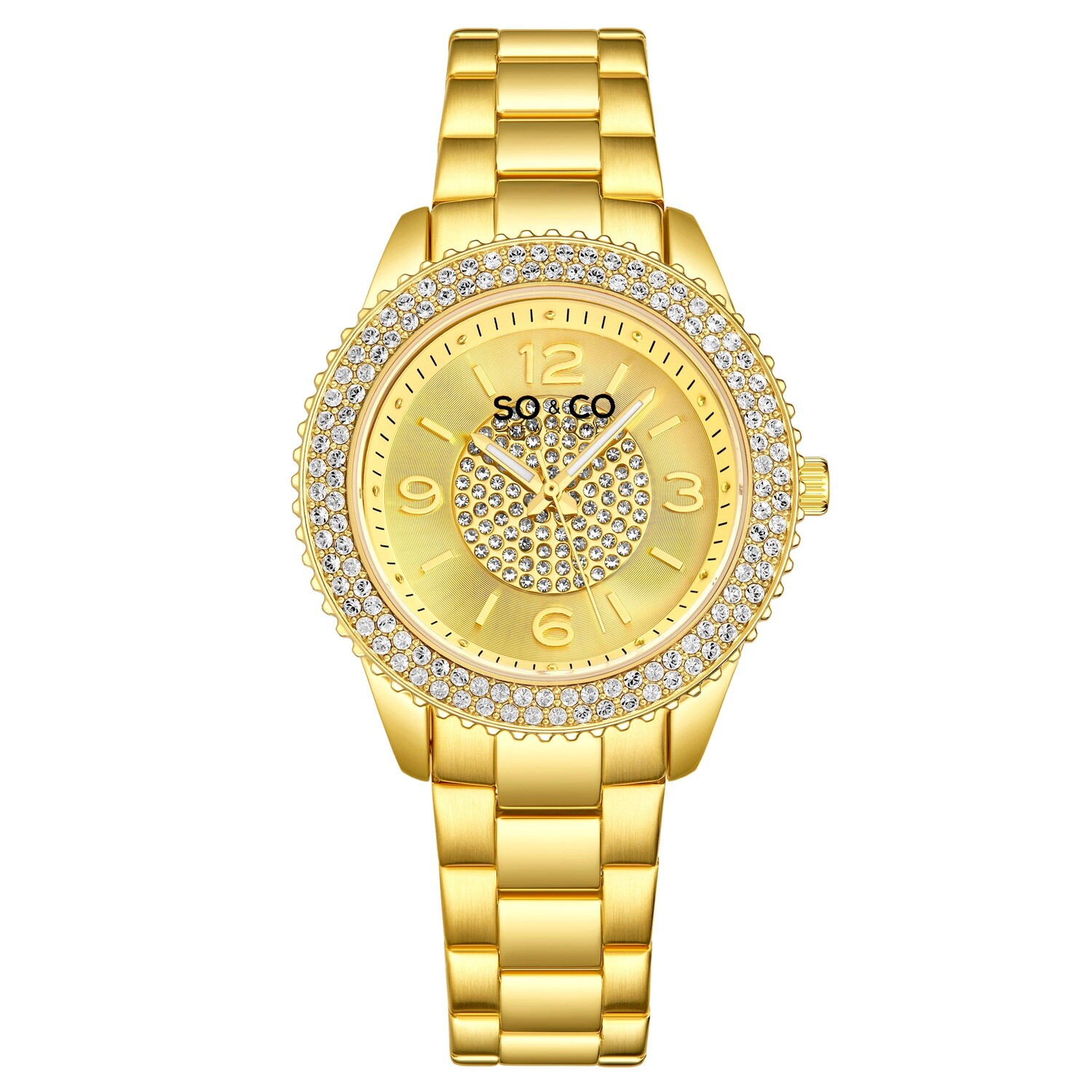 Madison 5532 Кварцевые часы 38 мм с кристаллами на безеле и браслетом из нержавеющей стали на внутреннем циферблате шириной 18 мм SO&CO, золото
Madison 5532 Кварцевые часы 38 мм с кристаллами на безеле и браслетом из нержавеющей стали на внутреннем циферблате шириной 18 мм SO&CO, золото