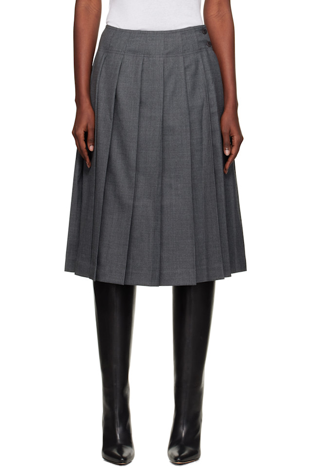 Шерстяная плиссированная юбка миди Nothing Written, серый
Шерстяная плиссированная юбка миди Nothing Written, серый