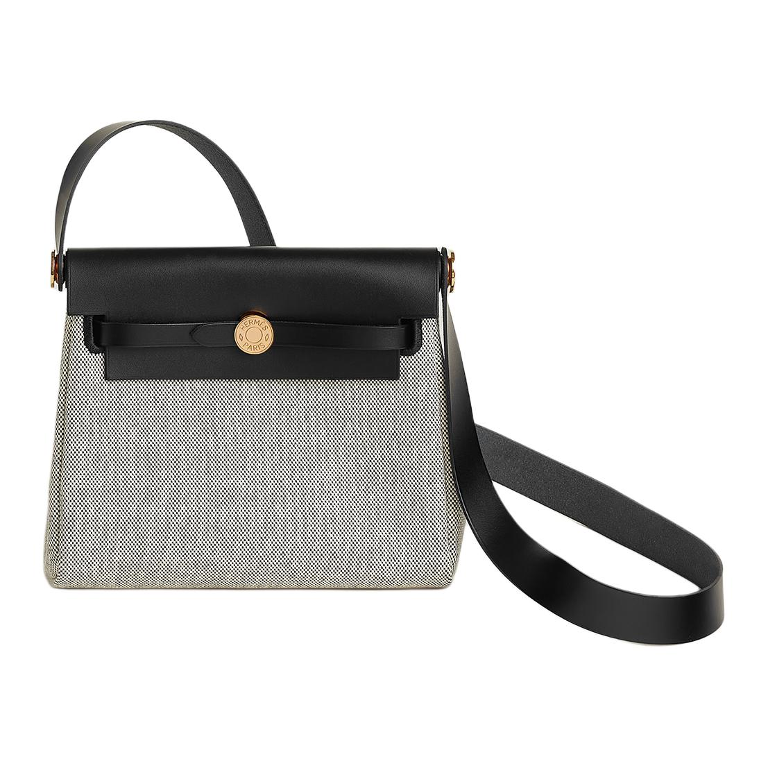 HERMES Мини-сумка через плечо из холста с кожаными деталями женская светло-бежевая и черная
HERMES Мини-сумка через плечо из холста с кожаными деталями женская светло-бежевая и черная