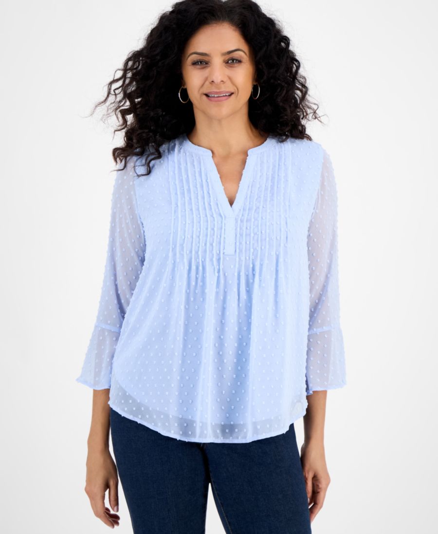 Женская блузка с фактурной отделкой, складками и оборками на рукавах, размер PP-4X Style & Co, Croquis
Женская блузка с фактурной отделкой, складками и оборками на рукавах, размер PP-4X Style & Co, Croquis