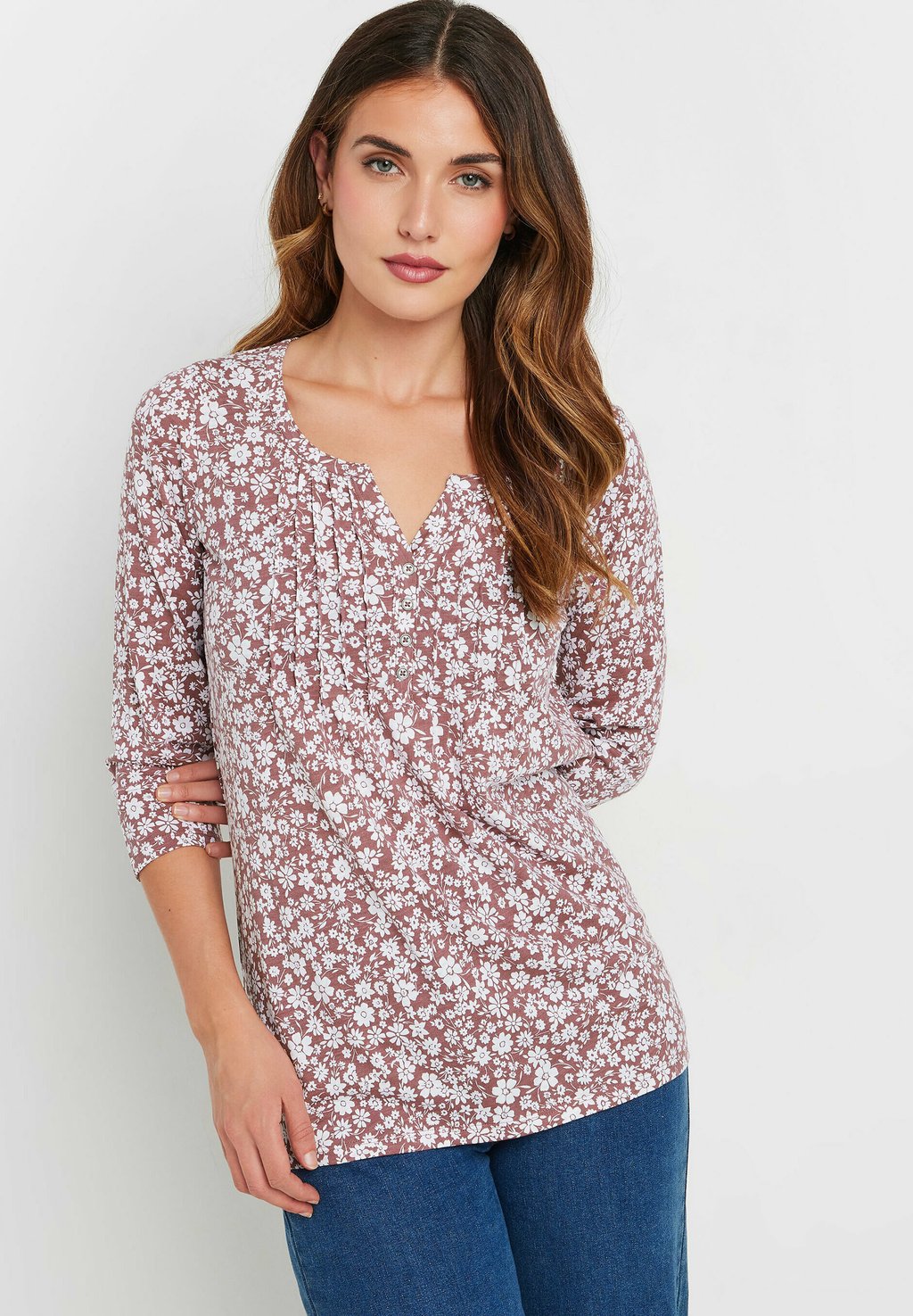 Топ с длинными рукавами DITSY FLORAL HENLEY Long Tall Sally, розовый 
Топ с длинными рукавами DITSY FLORAL HENLEY Long Tall Sally, розовый