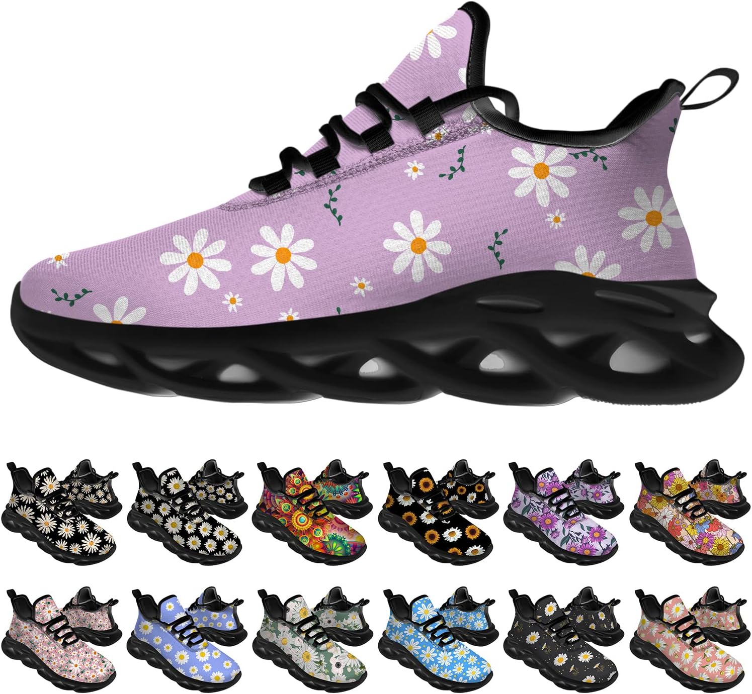 Кроссовки Ciadoon Daisy для женщин и мужчин, беговые кроссовки для дороги, удобная спортивная и ходовая обувь, теннисные кроссовки с цветочным принтом, подарки для мальчиков и девочек, пурпурный
Кроссовки Ciadoon Daisy для женщин и мужчин, беговые кроссовки для дороги, удобная спортивная и ходовая обувь, теннисные кроссовки с цветочным принтом, подарки для мальчиков и девочек, пурпурный