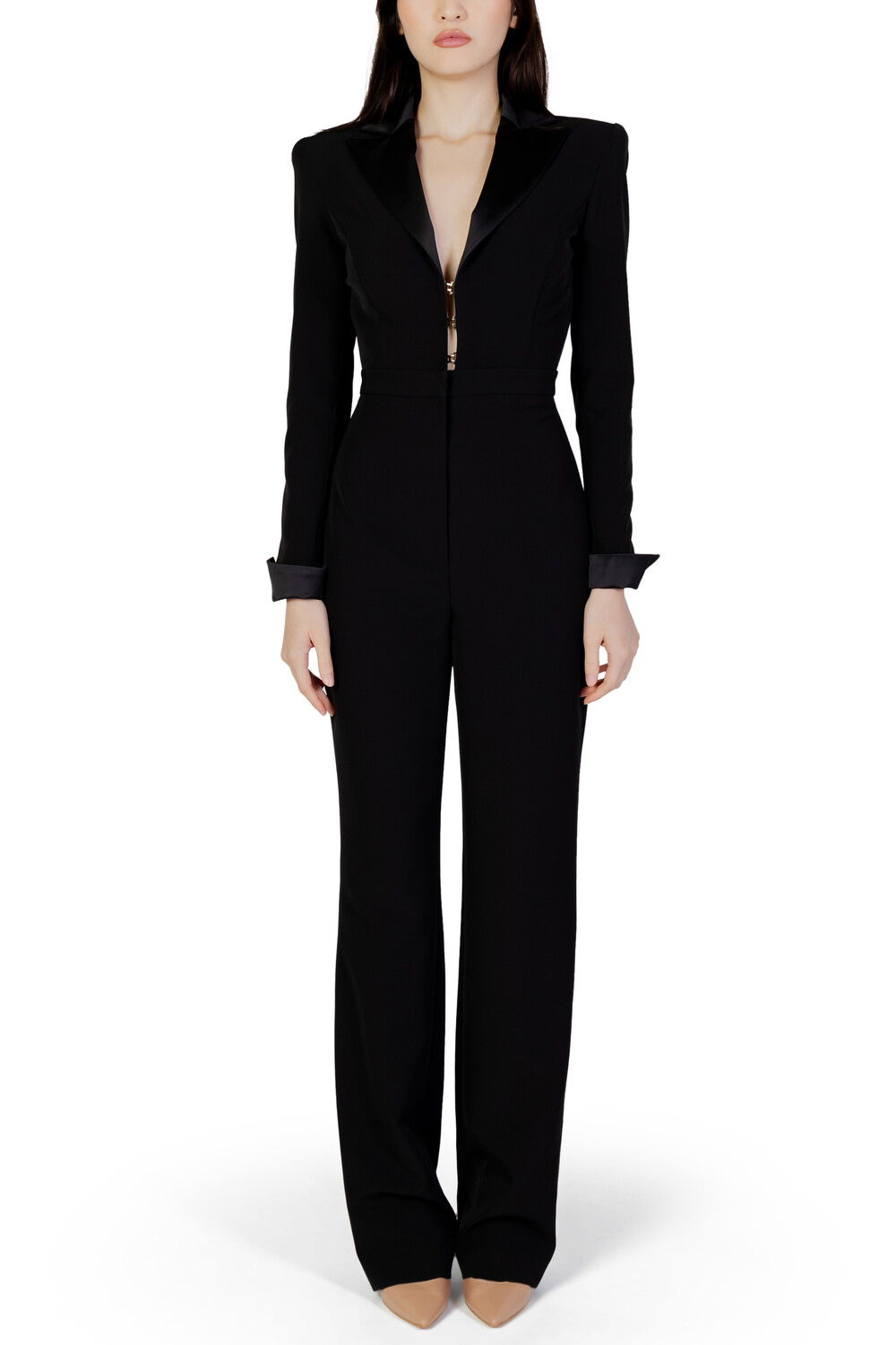 Комбинезон Silence приталенный, черный 
Комбинезон Silence приталенный, черный