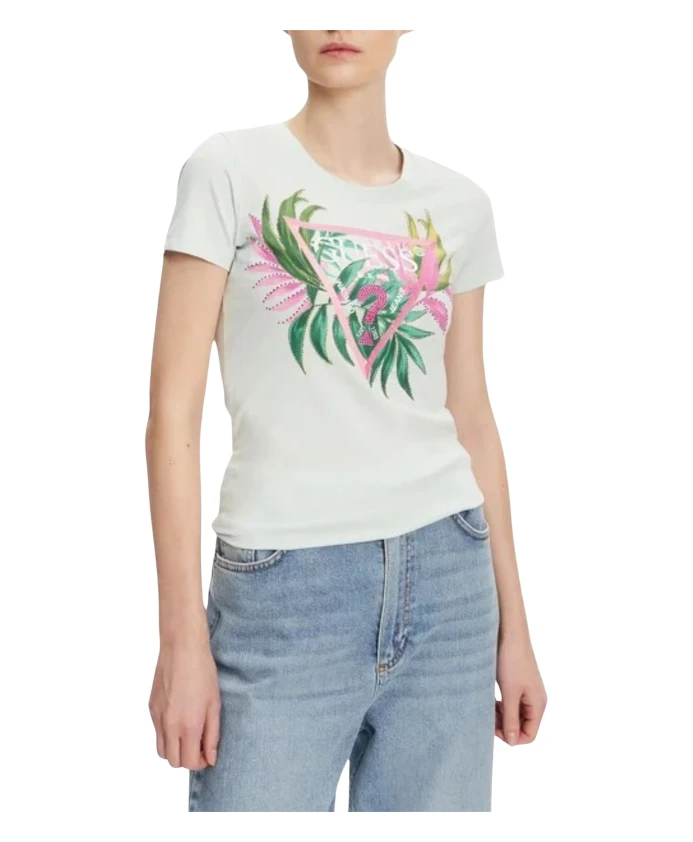 Футболка с треугольным рисунком в виде листа, зеленая, с круглым вырезом. Guess, зеленый
Футболка с треугольным рисунком в виде листа, зеленая, с круглым вырезом. Guess, зеленый