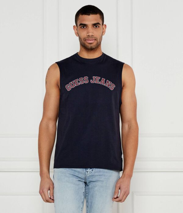 Майка мужская Guess Jeans хлопковая с логотипом бренда, синий
Майка мужская Guess Jeans хлопковая с логотипом бренда, синий