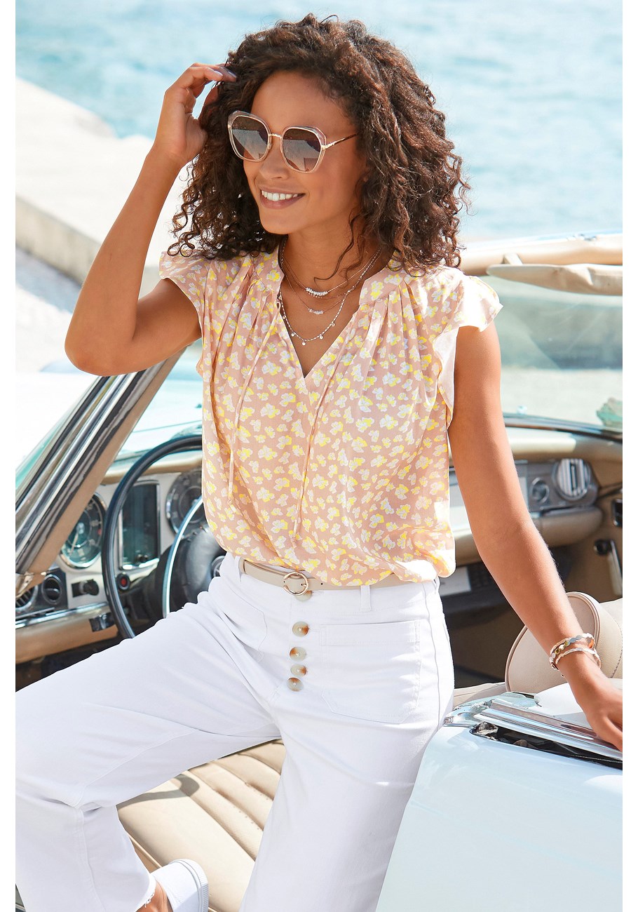 LASCANA женская блузка с рукавами-крылышками и V-образным вырезом, цвет yellow multi
LASCANA женская блузка с рукавами-крылышками и V-образным вырезом, цвет yellow multi