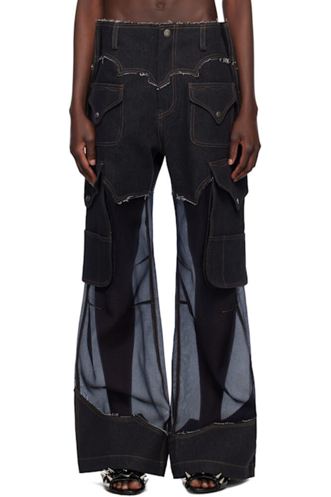 Черные прозрачные джинсовые брюки-карго Andersson Bell
Черные прозрачные джинсовые брюки-карго Andersson Bell