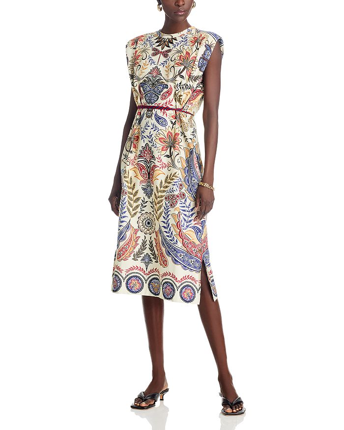 Платье миди в стиле бохо-глэм с оттенком белого FARM Rio, белый 
Платье миди в стиле бохо-глэм с оттенком белого FARM Rio, белый