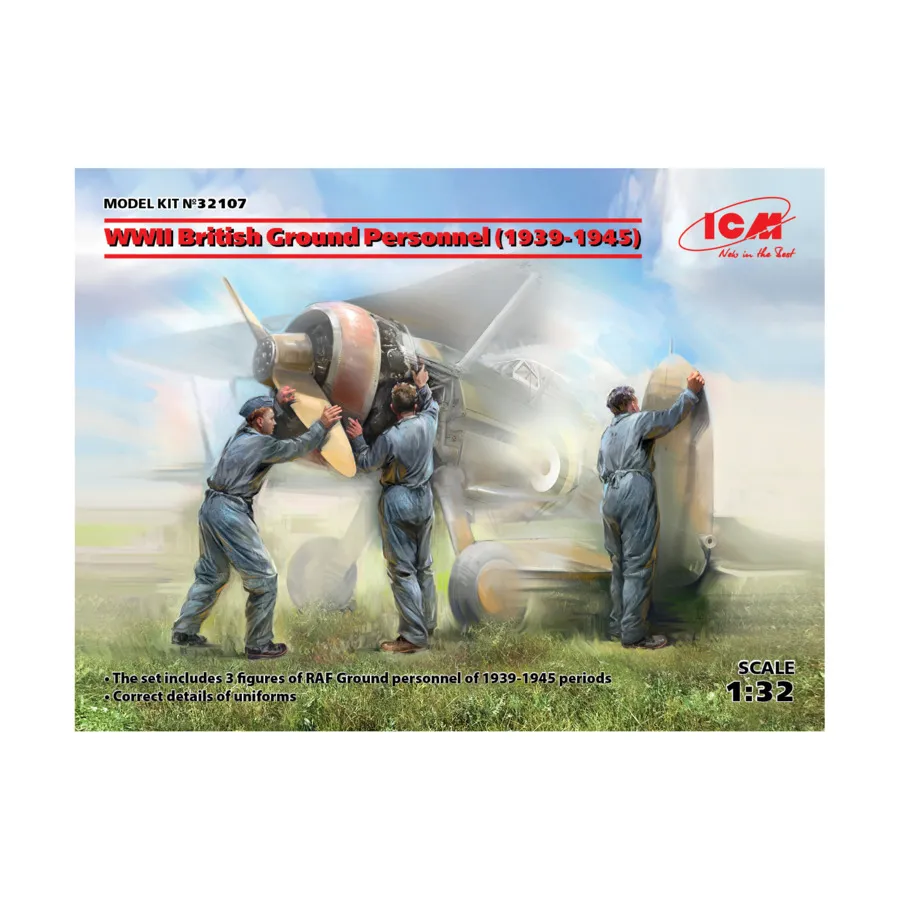 Британский наземный персонал времен Второй мировой войны (1939-1945), Military Models 1/32 Scale (ICM)
Британский наземный персонал времен Второй мировой войны (1939-1945), Military Models 1/32 Scale (ICM)