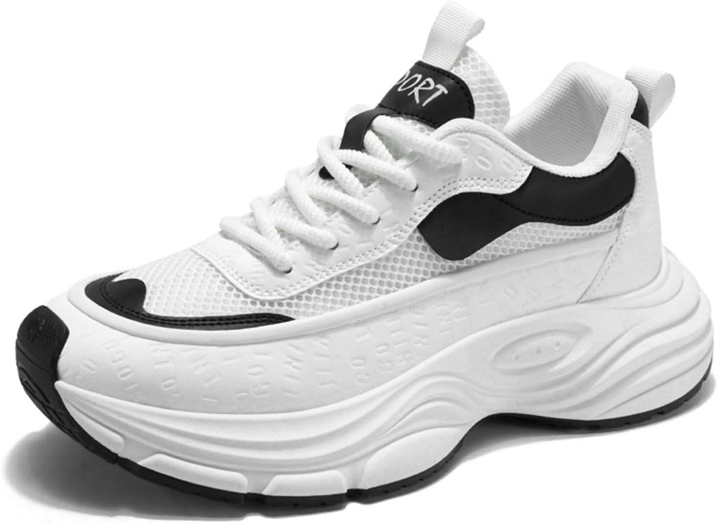 Модные дышащие кроссовки с сеткой и шнуровкой на высокой массивной подошве для мужчин, легкие, с нескользящей подошвой, с круглым носком, для ходьбы, бега, повседневного спорта и тренажерного зала Netehadi, белый/черный
Модные дышащие кроссовки с сеткой и шнуровкой на высокой массивной подошве для мужчин, легкие, с нескользящей подошвой, с круглым носком, для ходьбы, бега, повседневного спорта и тренажерного зала Netehadi, белый/черный