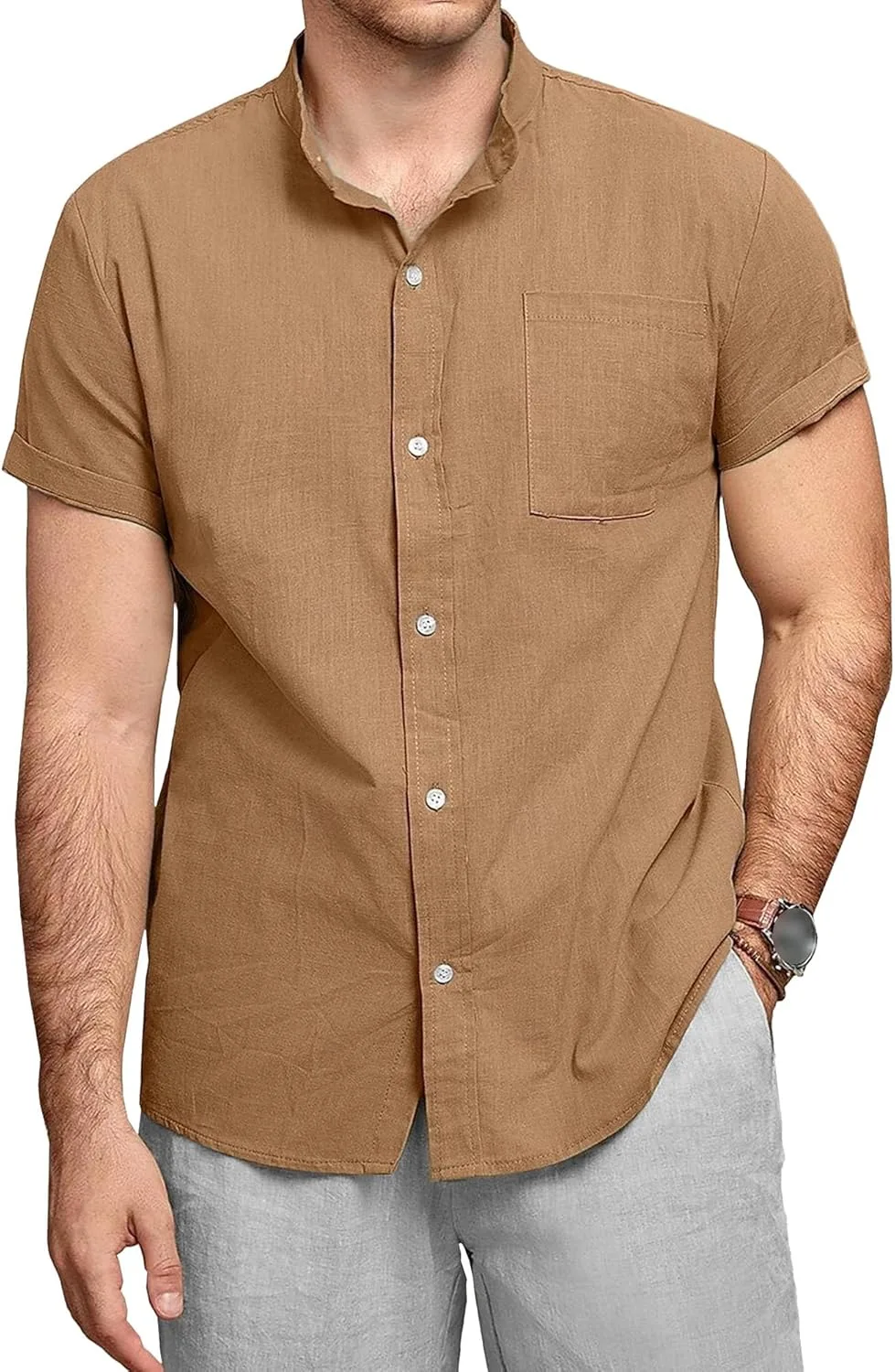 Мужская льняная рубашка с карманом VgueElegc
Мужская льняная рубашка с карманом VgueElegc