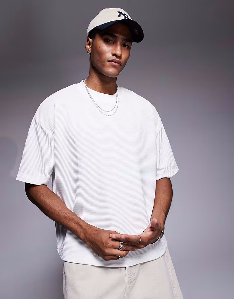 Футболка свободного кроя суперплотная, свободного кроя, с отделкой в рубчик, белого цвета Asos Design
Футболка свободного кроя суперплотная, свободного кроя, с отделкой в рубчик, белого цвета Asos Design