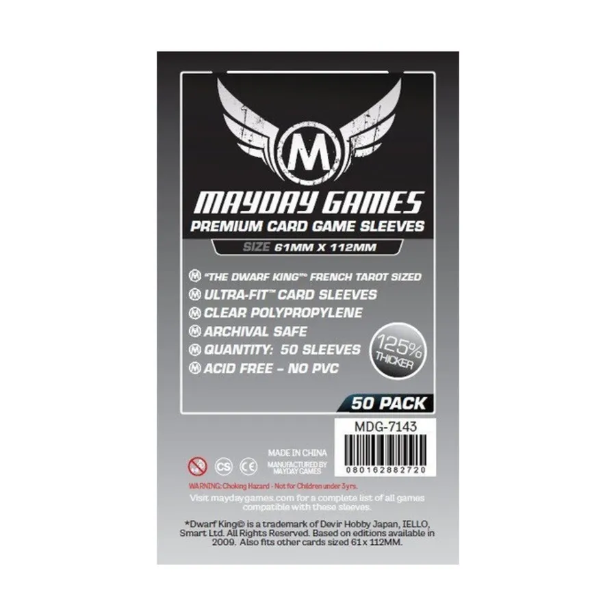 Обложки для карт премиум-класса — Король гномов, размер Французского Таро (50), Board Game Sleeves (Mayday Games)
Обложки для карт премиум-класса — Король гномов, размер Французского Таро (50), Board Game Sleeves (Mayday Games)