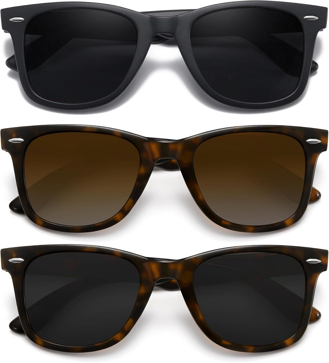 Солнцезащитные очки MEETSUN Retro с поляризованными линзами для женщин и мужчин, классические зеркальные линзы, стильные очки для вождения, защита от УФ-излучения (3 шт.), (3 Pack) Black/Leopard Brown/Leopard Grey
Солнцезащитные очки MEETSUN Retro с поляризованными линзами для женщин и мужчин, классические зеркальные линзы, стильные очки для вождения, защита от УФ-излучения (3 шт.), (3 Pack) Black/Leopard Brown/Leopard Grey