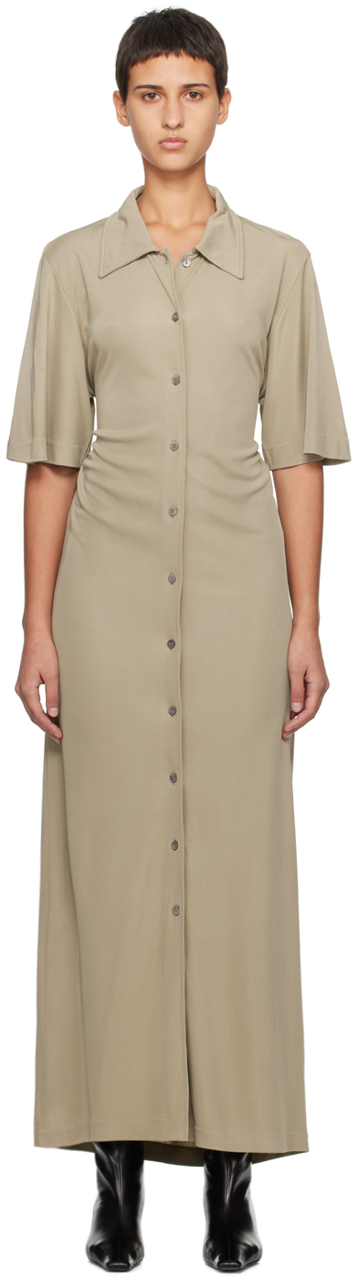 Платье макси с открытой спиной серо-коричневого цвета BITE
Платье макси с открытой спиной серо-коричневого цвета BITE