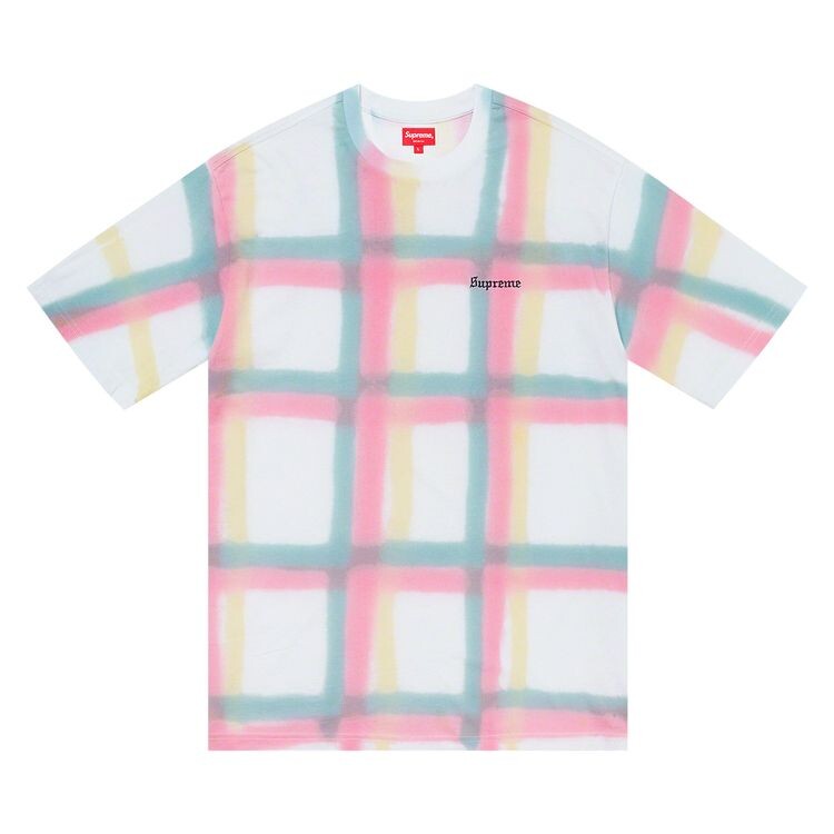 Топ Supreme Sprayed Plaid Short-Sleeve Top White, белый 
Топ Supreme Sprayed Plaid Short-Sleeve Top White, белый