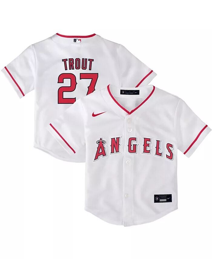 Майка Траут для маленьких мальчиков, белая домашняя реплика игрока Los Angeles Angels Nike, белый
Майка Траут для маленьких мальчиков, белая домашняя реплика игрока Los Angeles Angels Nike, белый
