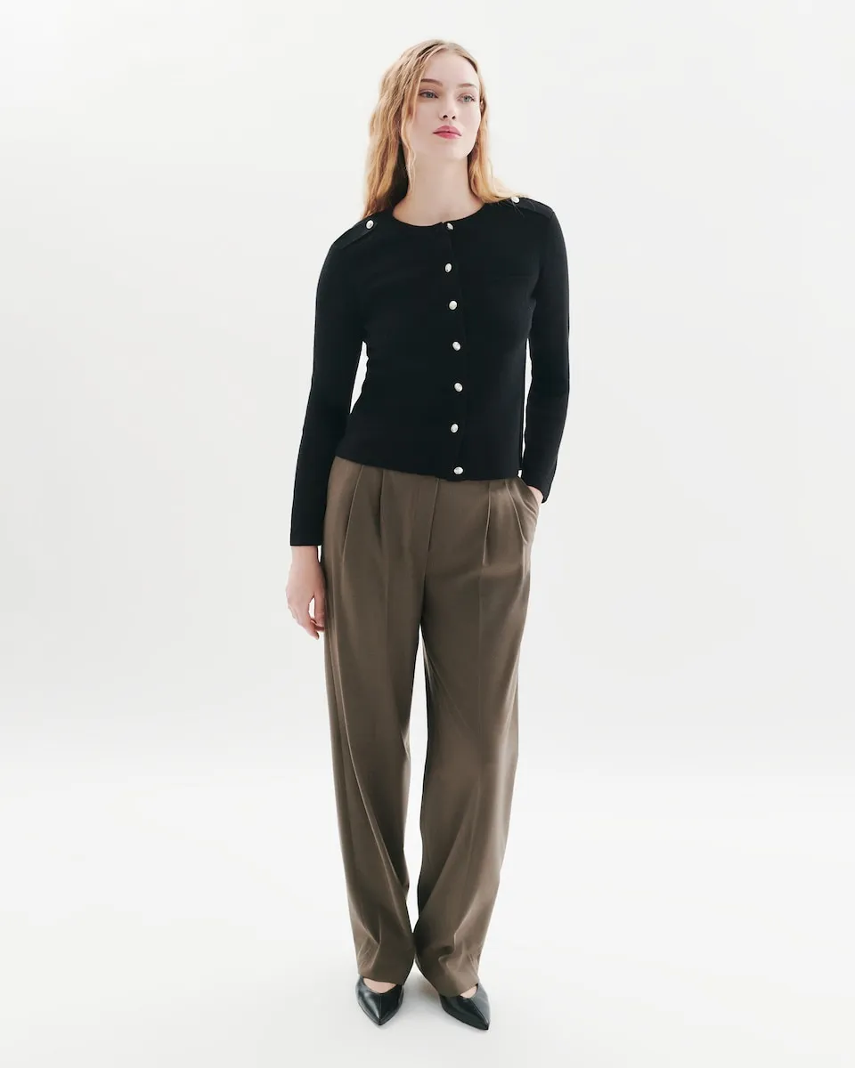 Женский джемпер с пуговицами и плечевыми петлями Caroll, черный
Женский джемпер с пуговицами и плечевыми петлями Caroll, черный