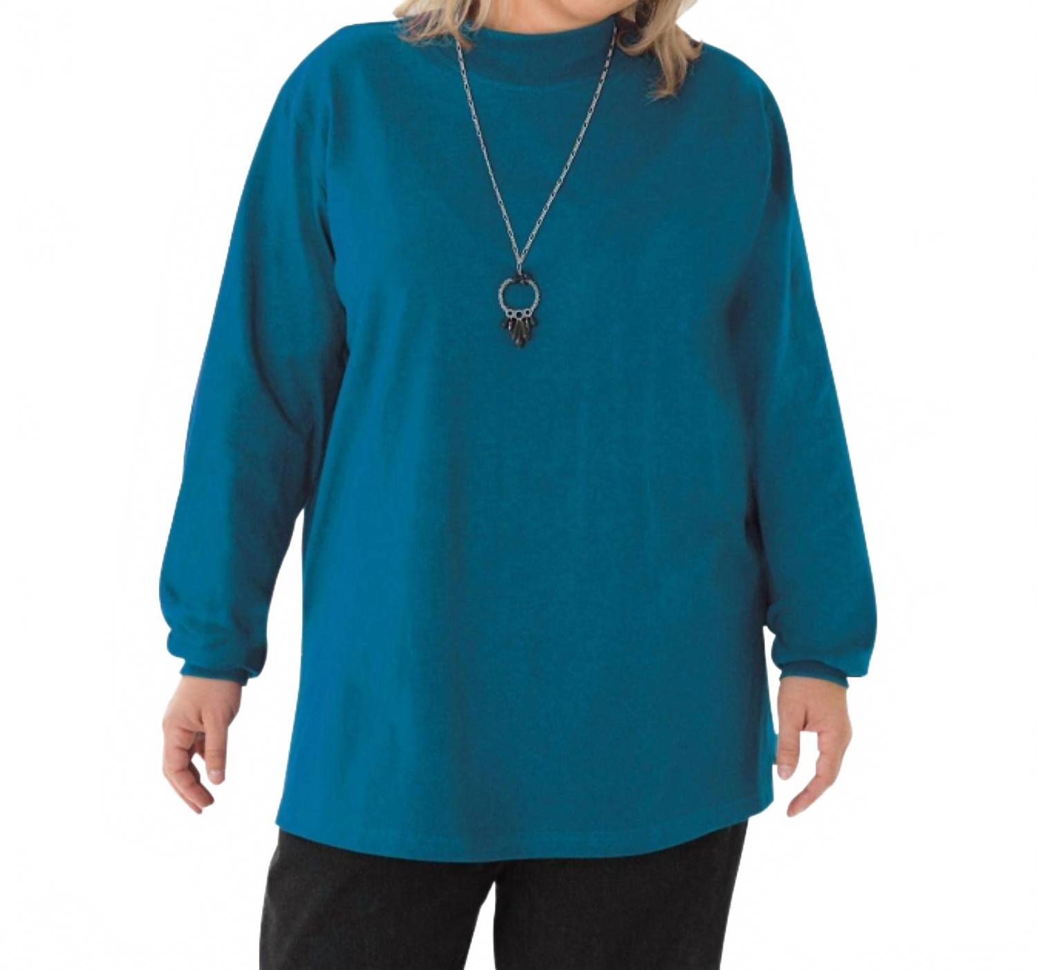 Jersey Mock Turtleneck Long Sleeve Top - Plus In Deep Sea On The Plus Side, Deep Sea
Jersey Mock Turtleneck Long Sleeve Top - Plus In Deep Sea On The Plus Side, Deep Sea