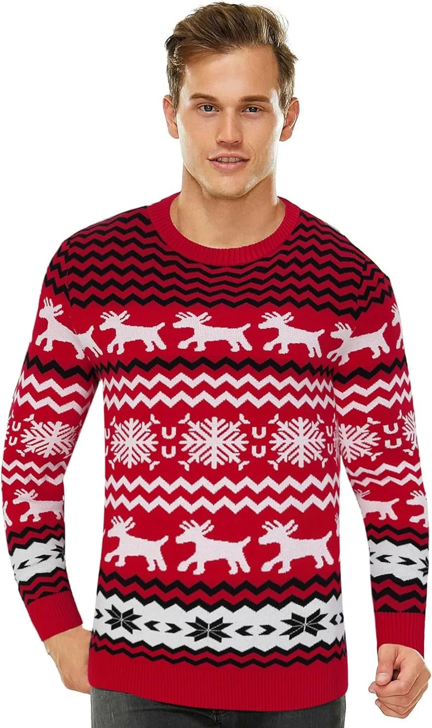 Мужской свитер Ugly Christmas 2025 с длинным рукавом и принтом снежинок Yesfashion
Мужской свитер Ugly Christmas 2025 с длинным рукавом и принтом снежинок Yesfashion