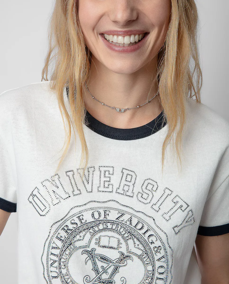 Женская футболка Walk University со стразами и короткими рукавами Zadig & Voltaire, белый
Женская футболка Walk University со стразами и короткими рукавами Zadig & Voltaire, белый