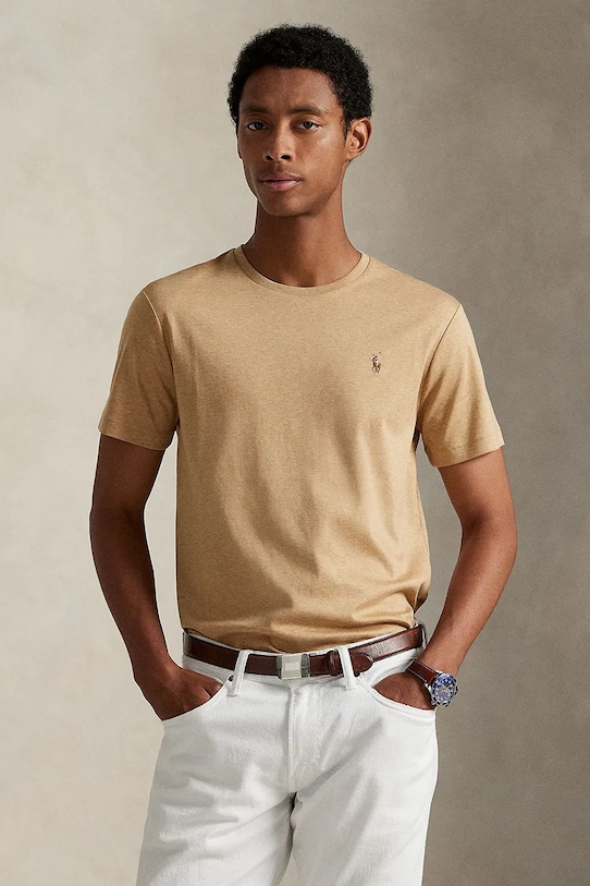 Хлопковая футболка Polo Ralph Lauren, бежевый
Хлопковая футболка Polo Ralph Lauren, бежевый