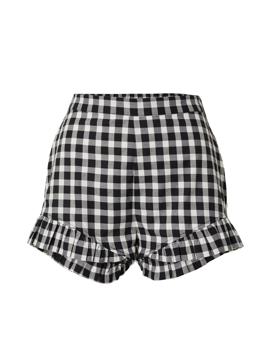 Шорты Daahls by Emma Roberts exclusively for ABOUT YOU Regular Pants Mara, черный/белый 
Шорты Daahls by Emma Roberts exclusively for ABOUT YOU Regular Pants Mara, черный/белый