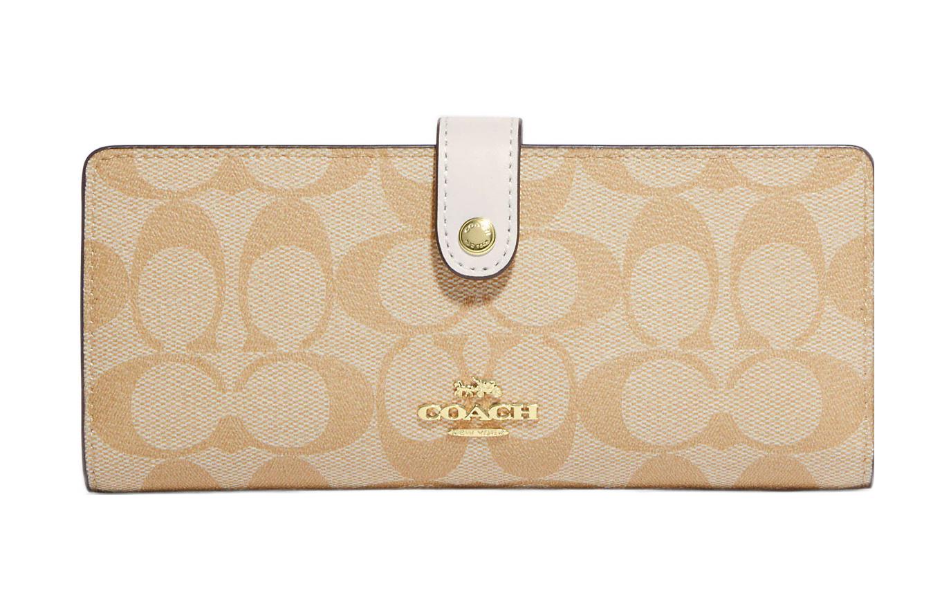 COACH Slim Wallet Coated Canvas With Leather Wallet Women's Light Khaki & Chalk White
COACH Slim Wallet Coated Canvas With Leather Wallet Women's Light Khaki & Chalk White