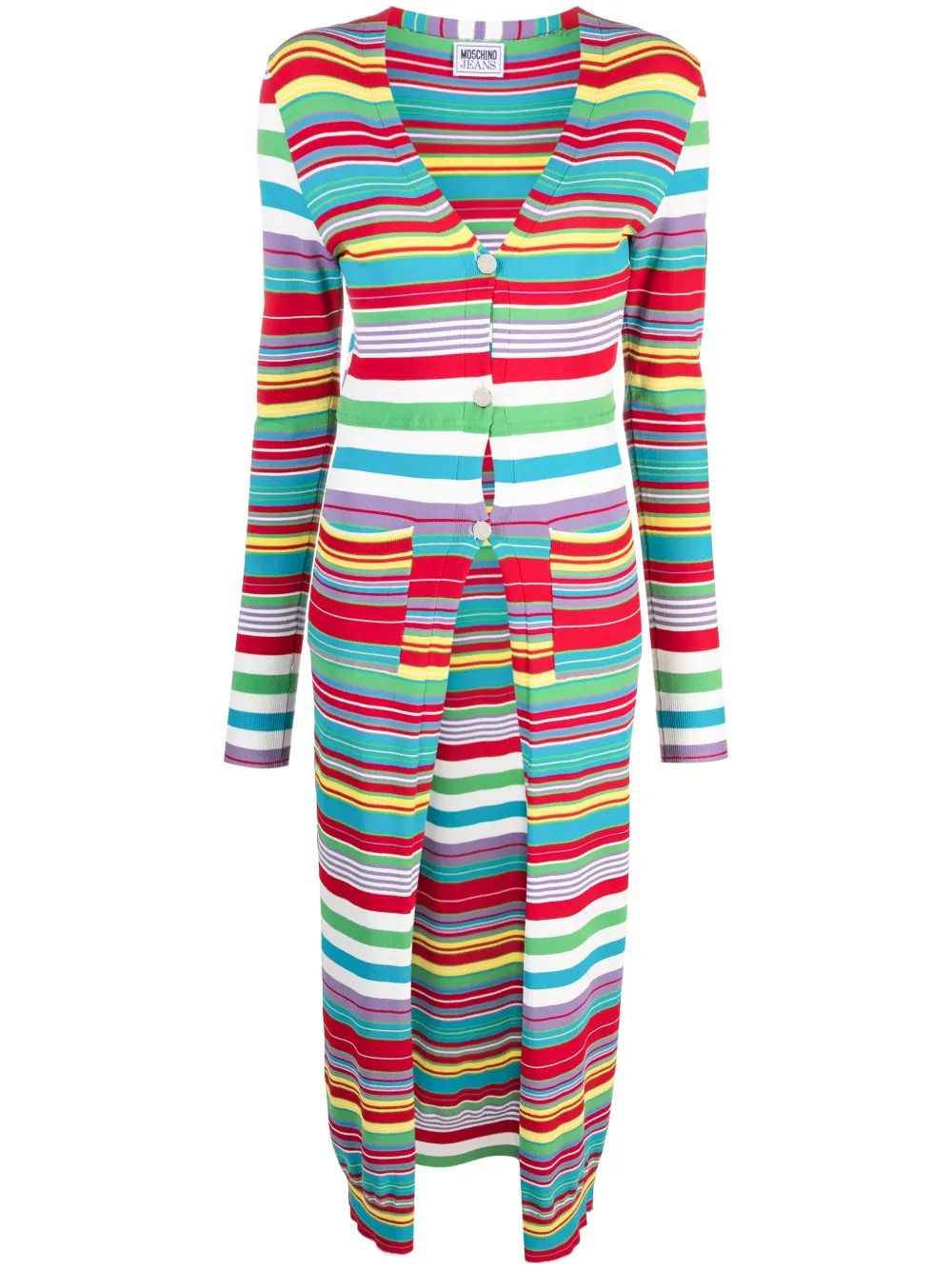 Кардиган в полоску с V-образным вырезом MOSCHINO JEANS, красный
Кардиган в полоску с V-образным вырезом MOSCHINO JEANS, красный